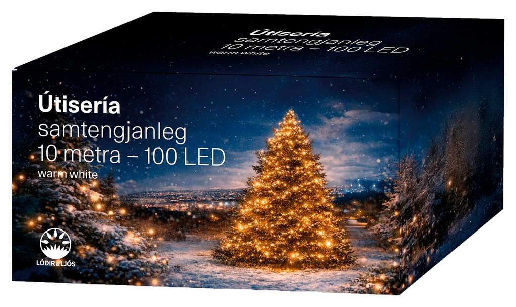 10 metra jólasería (100 LED) warm white - samtengjanleg