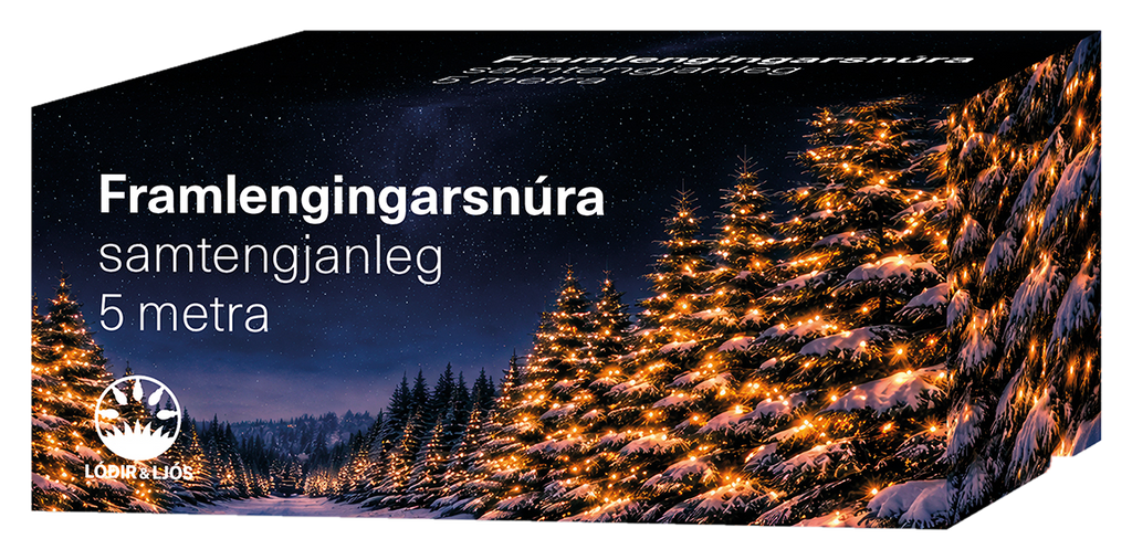 5 metra framlengingarsnúra - samtengjanleg