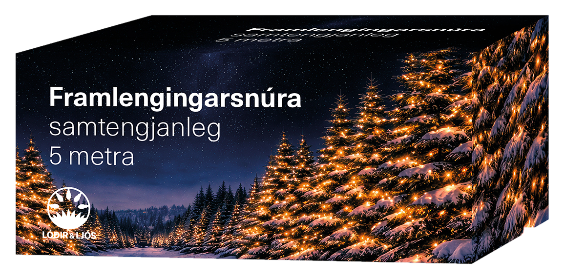 5 metra framlengingarsnúra - samtengjanleg
