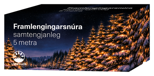 5 metra framlengingarsnúra - samtengjanleg